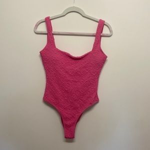 Pink stretchy mango bathing suit